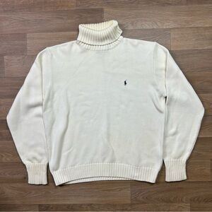 Vintage Polo Ralph Lauren Turtleneck Sweater Men’s Large Knit Cream